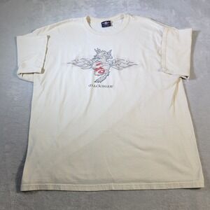 Vintage Del Sol T-Shirt Men XXL Cream Dragon Mackinaw Graphic Heavyweight Cotton